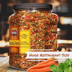 Dehydrated Dried Red and Green Bell Peppers Mix  (1 lb)  Jumbo Jar