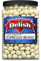 White Chocolate  Espresso Beans  3 LBS  Jumbo Container