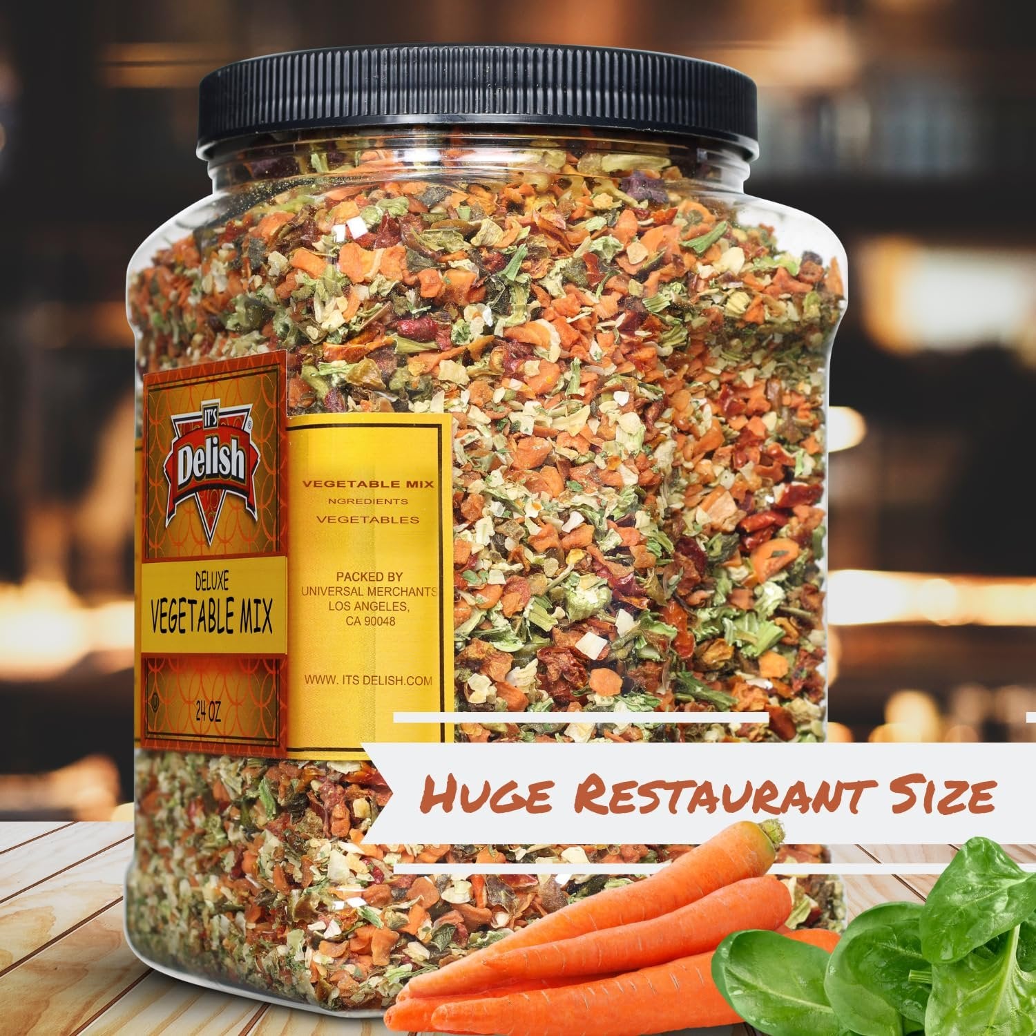 Deluxe Dried Vegetable Soup Mix by Its Delish, 4 lb Restaurant Gallon Size Jug with Handle | Premium Blend of Dehydrated Vegetables