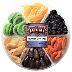 Gourmet Dried Fruit Variety Gift Tray Large 6-Pt by It's Delish - Gift Basket | New Year Events, Fathers Mothers Day Holiday Party Birthday Valentines Anniversary Sympathy Get Well Hostess Gift Box