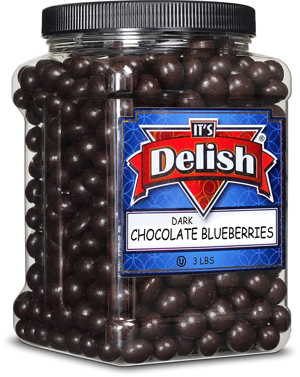 Dark Chocolate  Blueberries, 3 LBS Jumbo Container Jar
