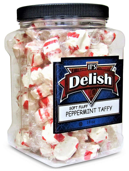 Soft Fluff Peppermint Taffy Chews – 16 Oz Jumbo Reusable Container ...