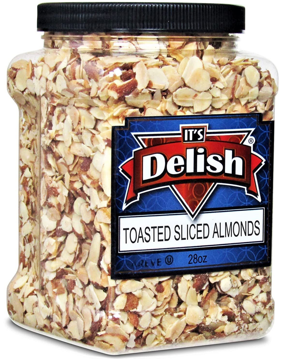 Toasted Sliced Almonds  –  28 OZ   Jumbo Container -