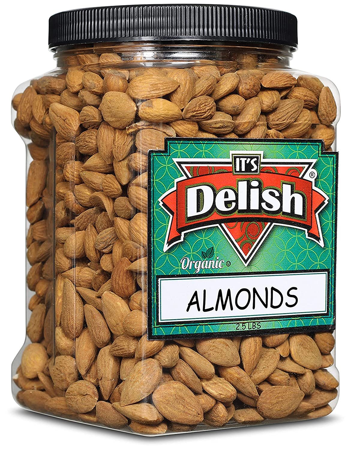 Organic Raw Almonds, 2.5 lbs Jumbo Container