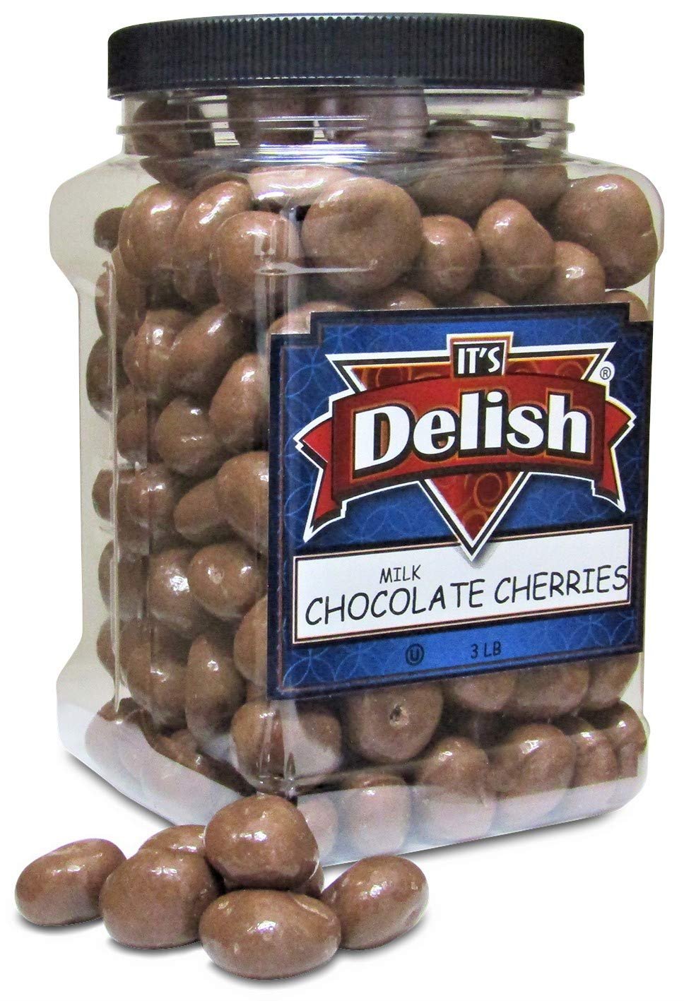 Milk Chocolate Covered Cherries | 3 lbs Jumbo Reusable Container