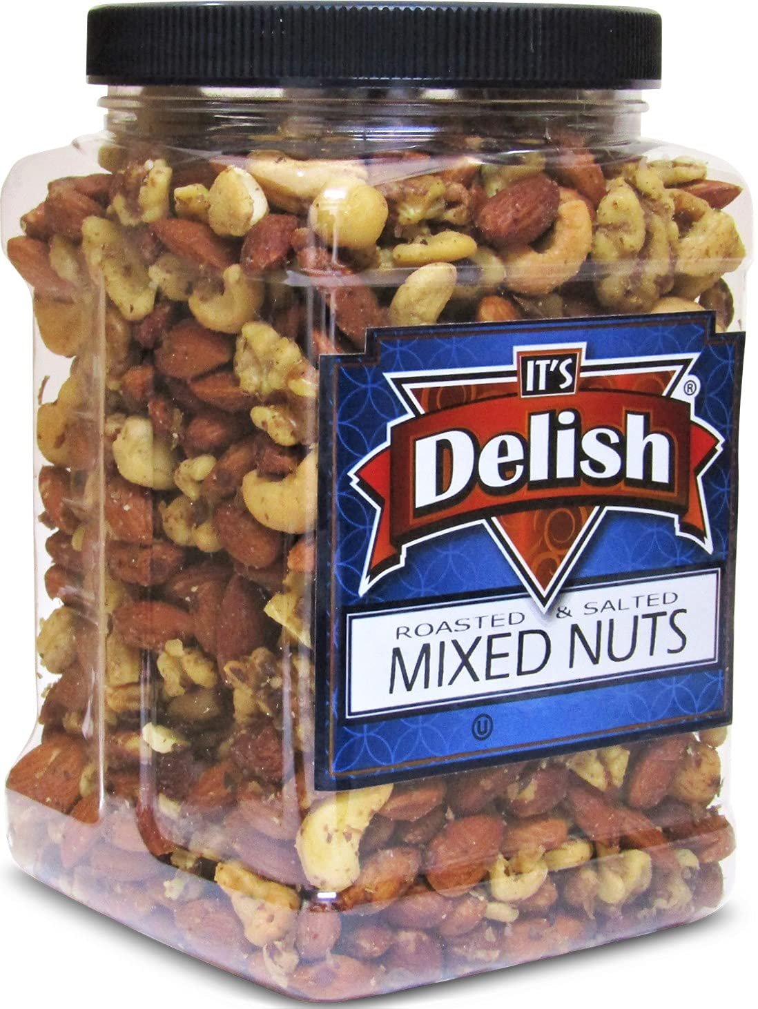 Deluxe Roasted Salted Mixed Nuts in Sea Salt  – Bulk 2 lbs. Jumbo Jar