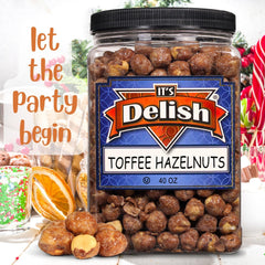 Gourmet Toffee Coated Hazelnuts, 38 OZ Jumbo Container