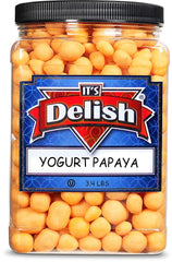 Yogurt Covered Dried Papaya Dices, 3 LBS Jumbo Container