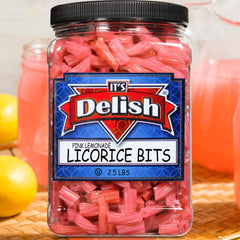 Pink Lemonade Licorice Bits  2.5 LBS  Jumbo Container Jar