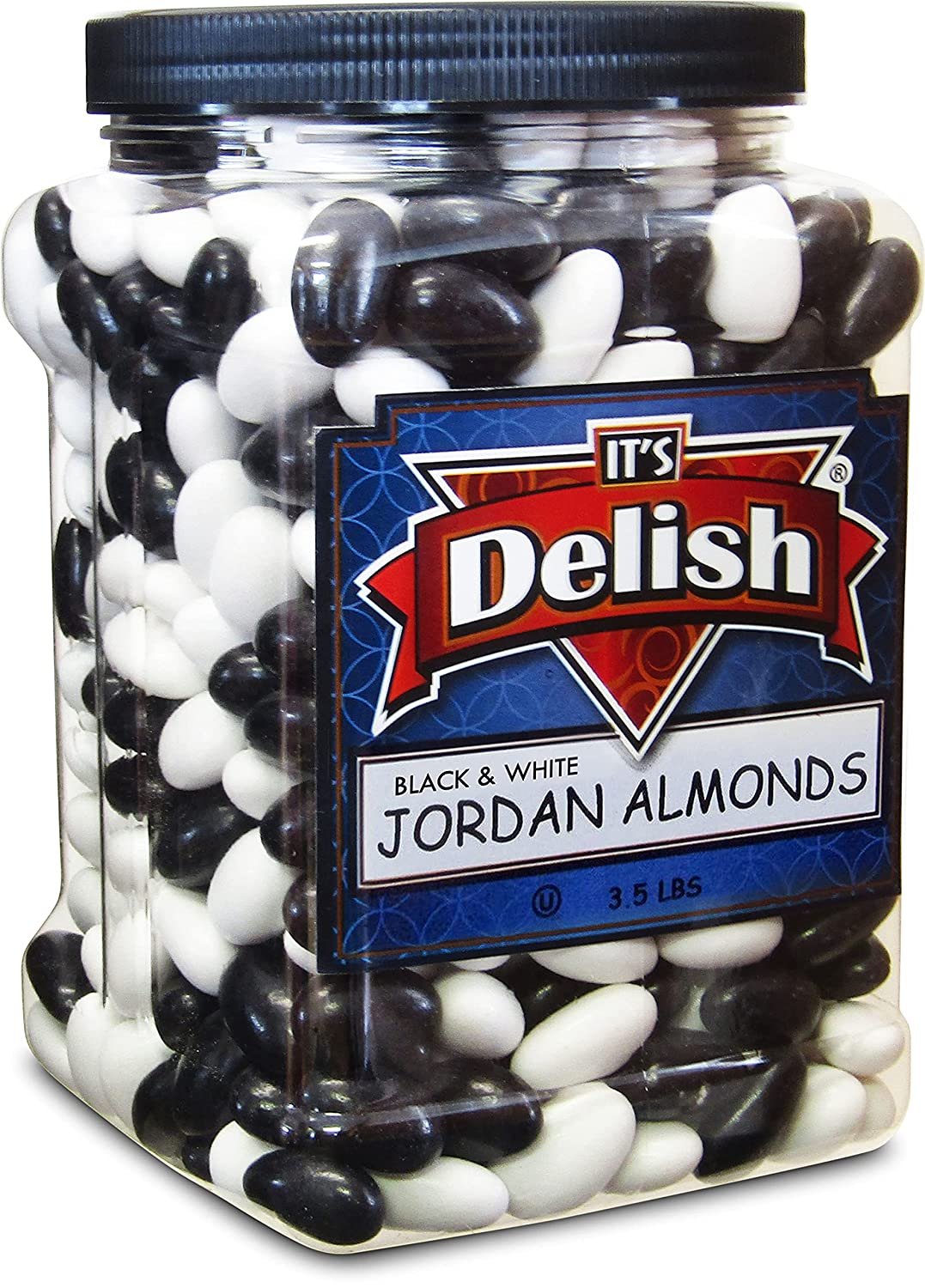 Tuxedo Black & White Jordan Almonds  3.5 lbs Jumbo Container
