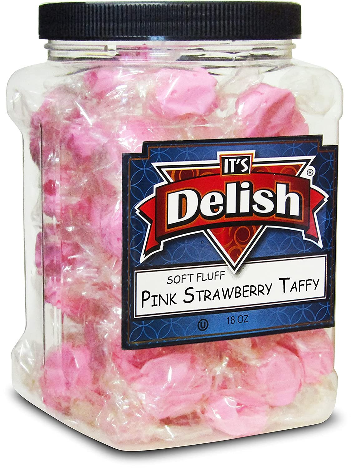 Pink Strawberry Taffy Chews – 18 Oz Jumbo Container