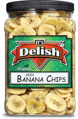 Organic Dried Banana Chips  1.5 lbs Jumbo Jar