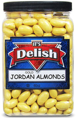 Yellow Gold Jordan Almonds, 3.75 lbs (60 Oz) Jumbo Container