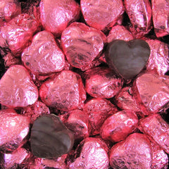 Raspberry Crème Chocolates Hearts in Pink Foil