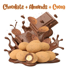 Dark Chocolate Cocoa Dusted Almonds  44 OZ Jumbo Container