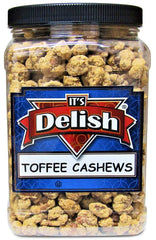Toffee Coated Cashews - 2.3 LBS Jumbo Reusable Container Jar