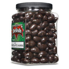Organic Dark Chocolate Covered Cashews 3 LBS Jumbo Container Jar