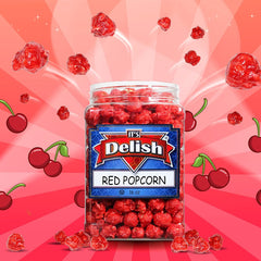 Red Cherry Flavored Popcorn  16 Oz Jumbo Container