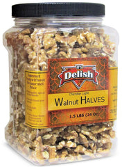 PREMIUM RAW WALNUTS HALVES, 24 OZ (1.5 LB) Jumbo Jar