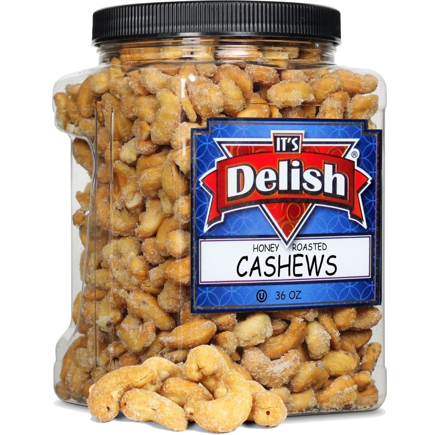 Honey Roasted Cashews 36 Oz Reusable Jumbo Container