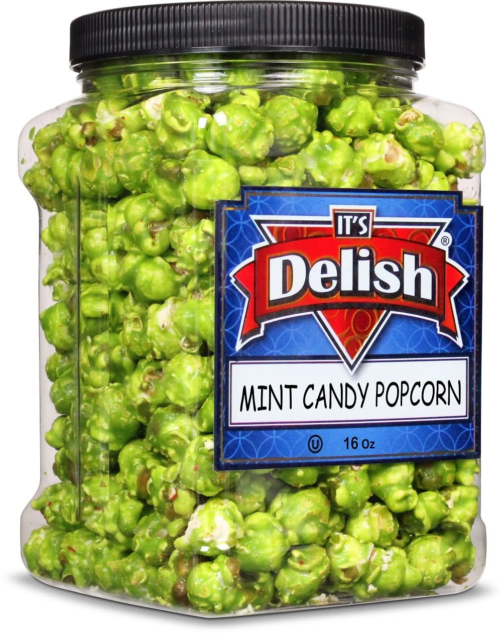 Mint Candy Popcorn, 16 Oz Jumbo Reusable Container