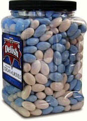 Blue and White Jordan Almonds Mix, 3.5 lbs Jumbo Container