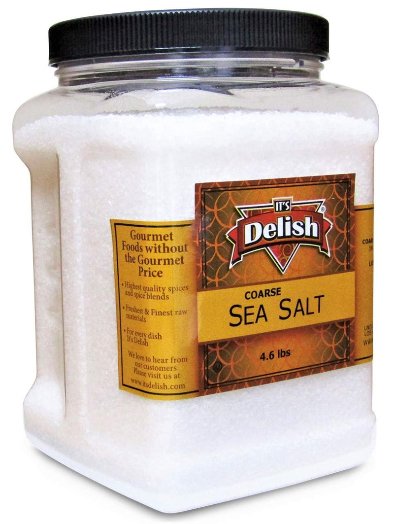 Coarse Grain Real Sea Salt – 4.6 LBS Jumbo Jar – Its Delish
