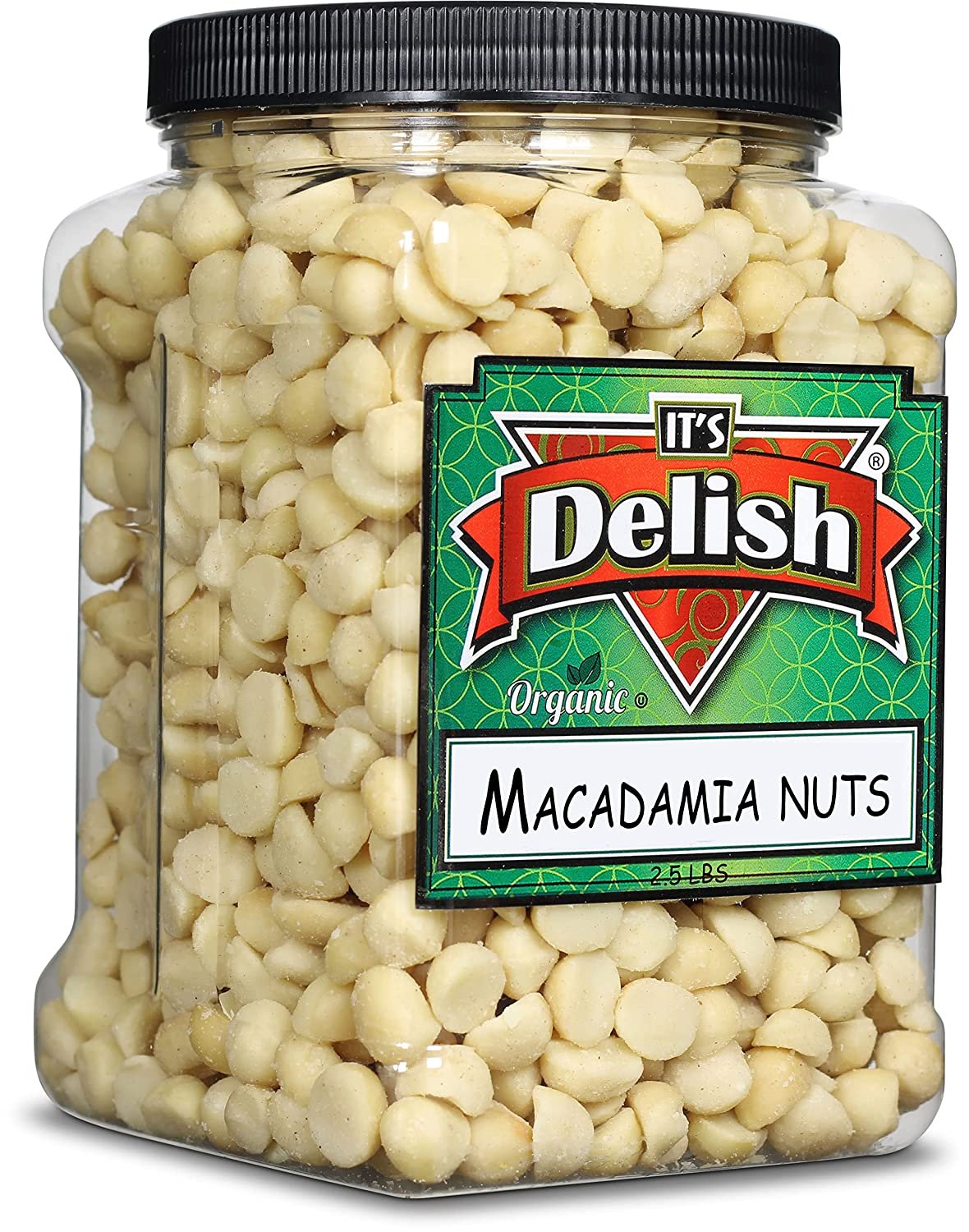Organic Raw Macadamia Nuts, 2.5 LBS Jumbo  Jar
