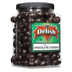 Organic Dark Chocolate Covered Cashews 3 LBS Jumbo Container Jar