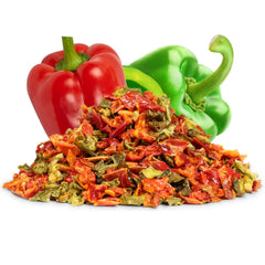 Dehydrated Dried Red and Green Bell Peppers Mix  (1 lb)  Jumbo Jar